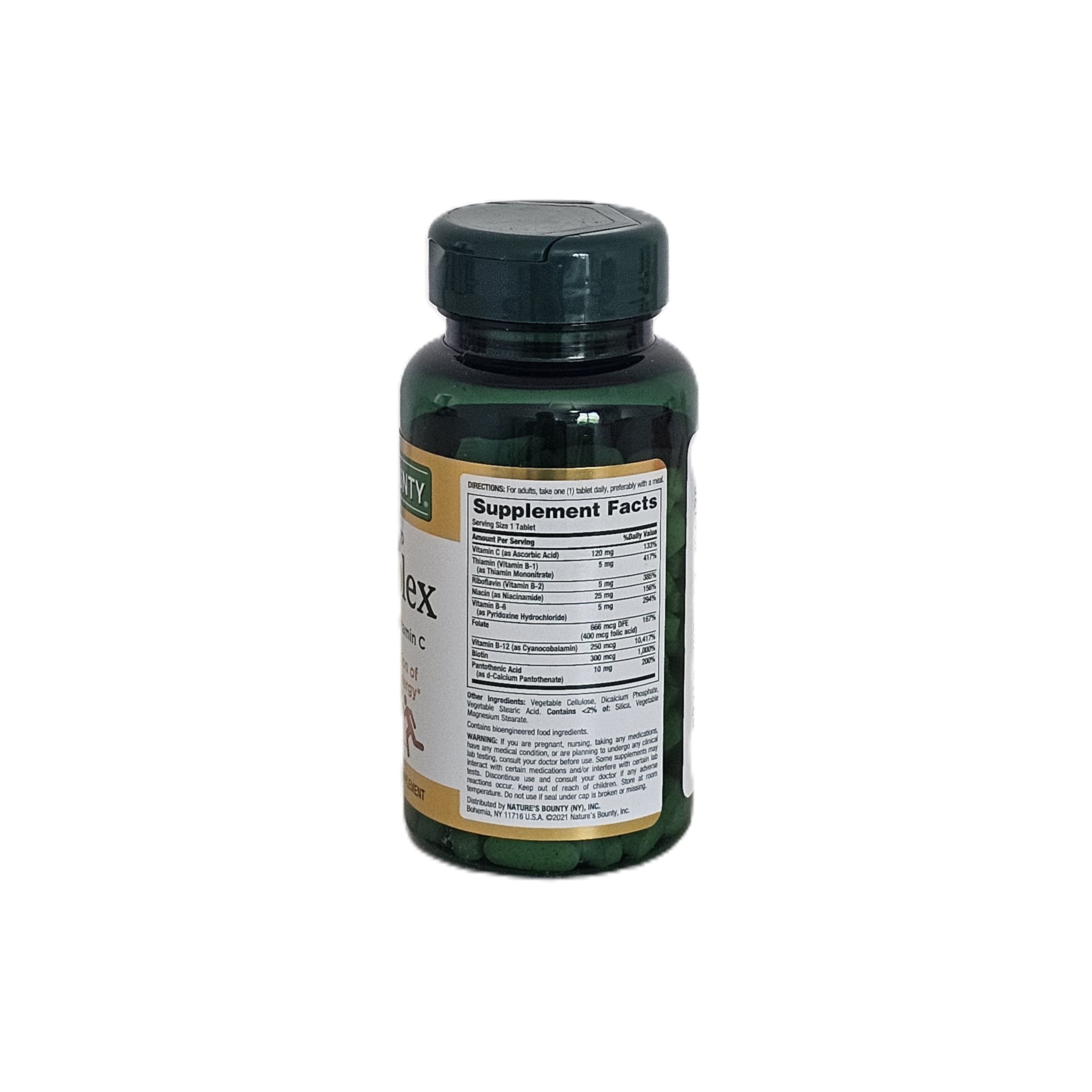 Nature's Bounty Vitamin B-Complex + Folic Acid & Vitamin C Time Released 125 Tablets