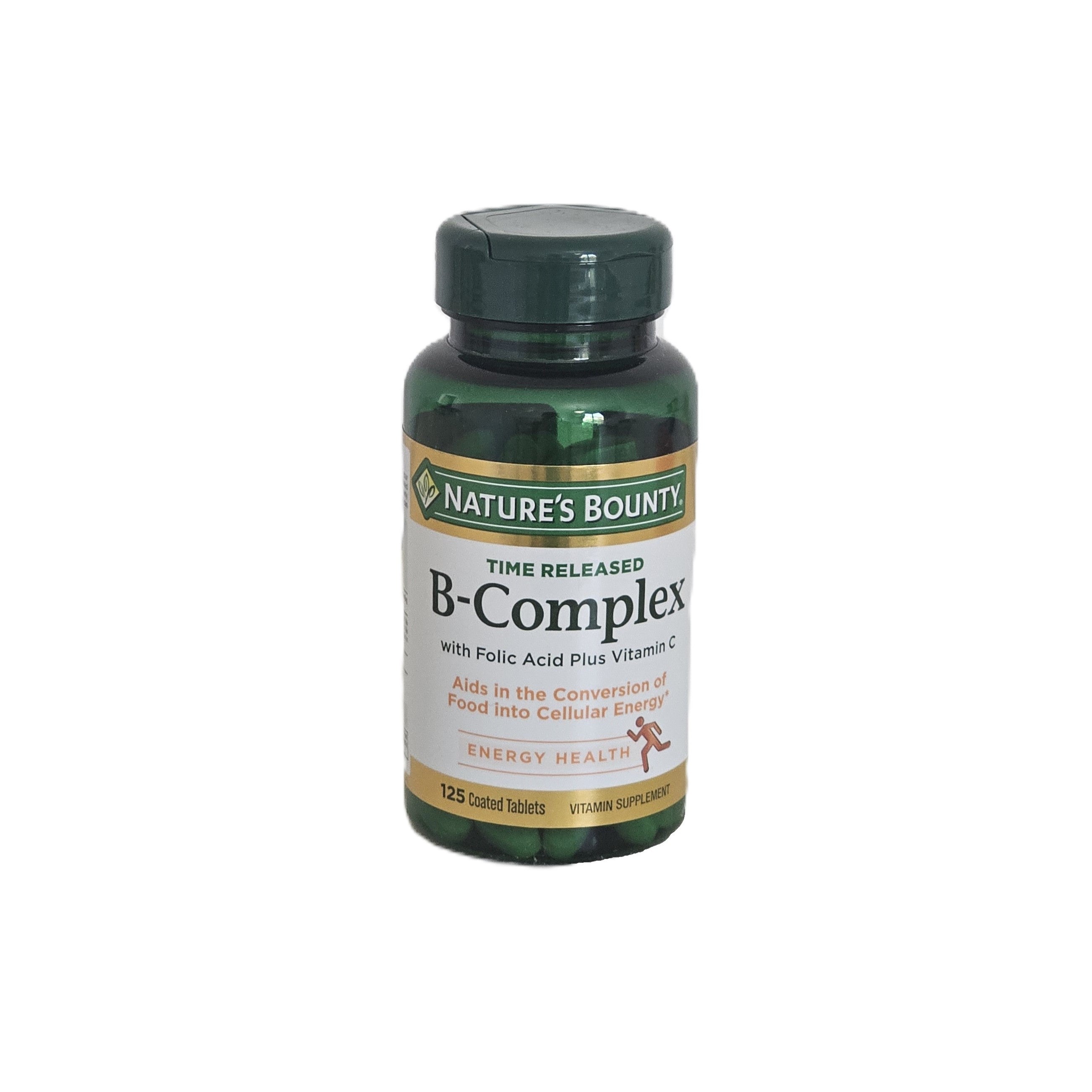 Nature's Bounty Vitamin B-Complex + Folic Acid & Vitamin C Time Released 125 Tablets