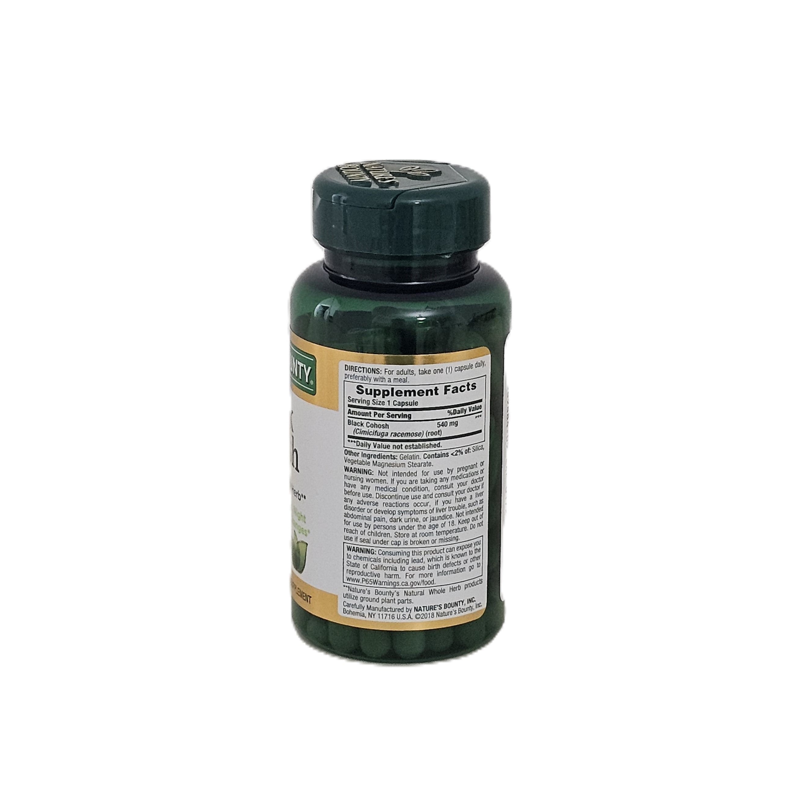 Nature's Bounty Black Cohosh 540 mg 100 Capsules