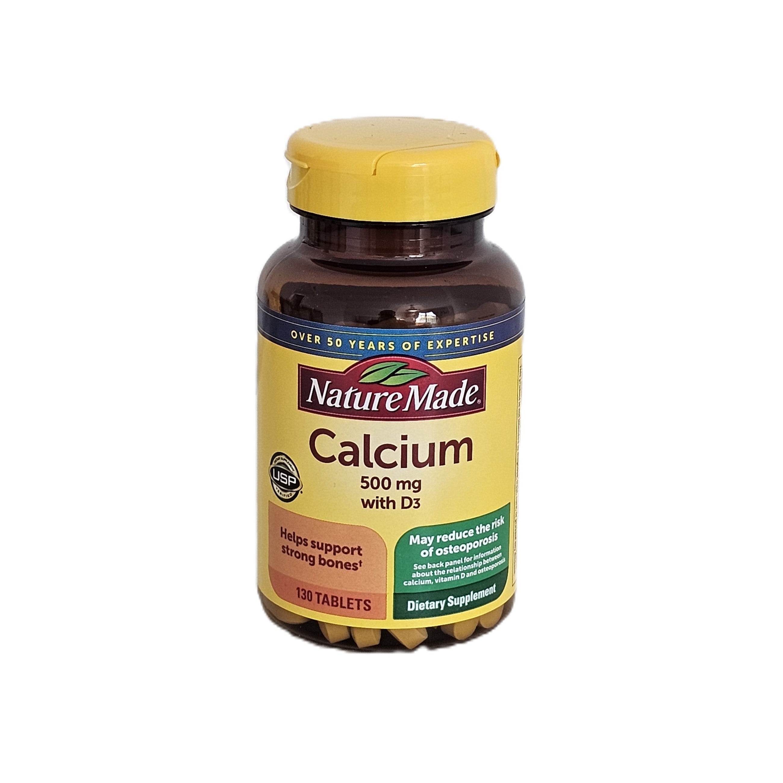 Nature Made Calcium 500 mg + Vitamin D3 130 Tablets