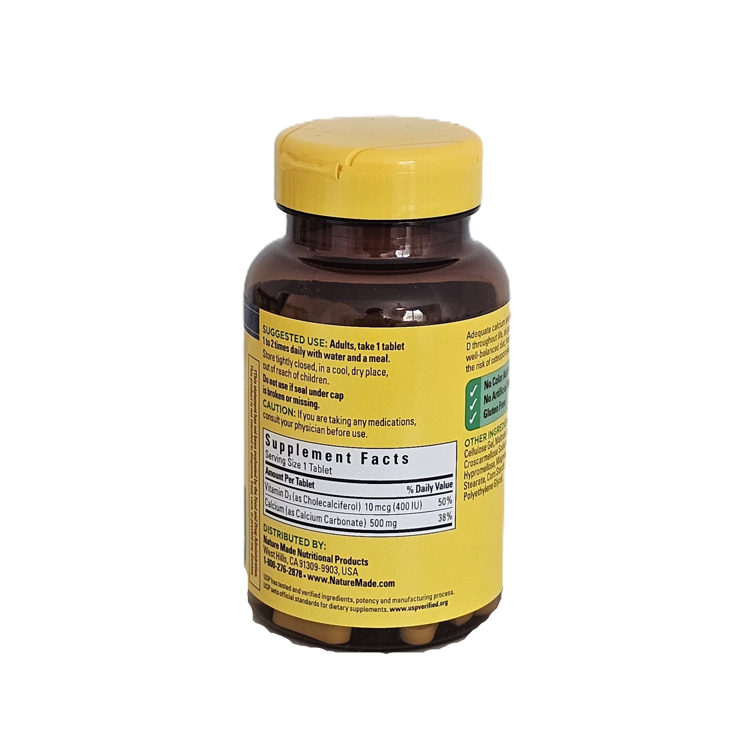 Nature Made Calcium 500 mg + Vitamin D3 130 Tablets
