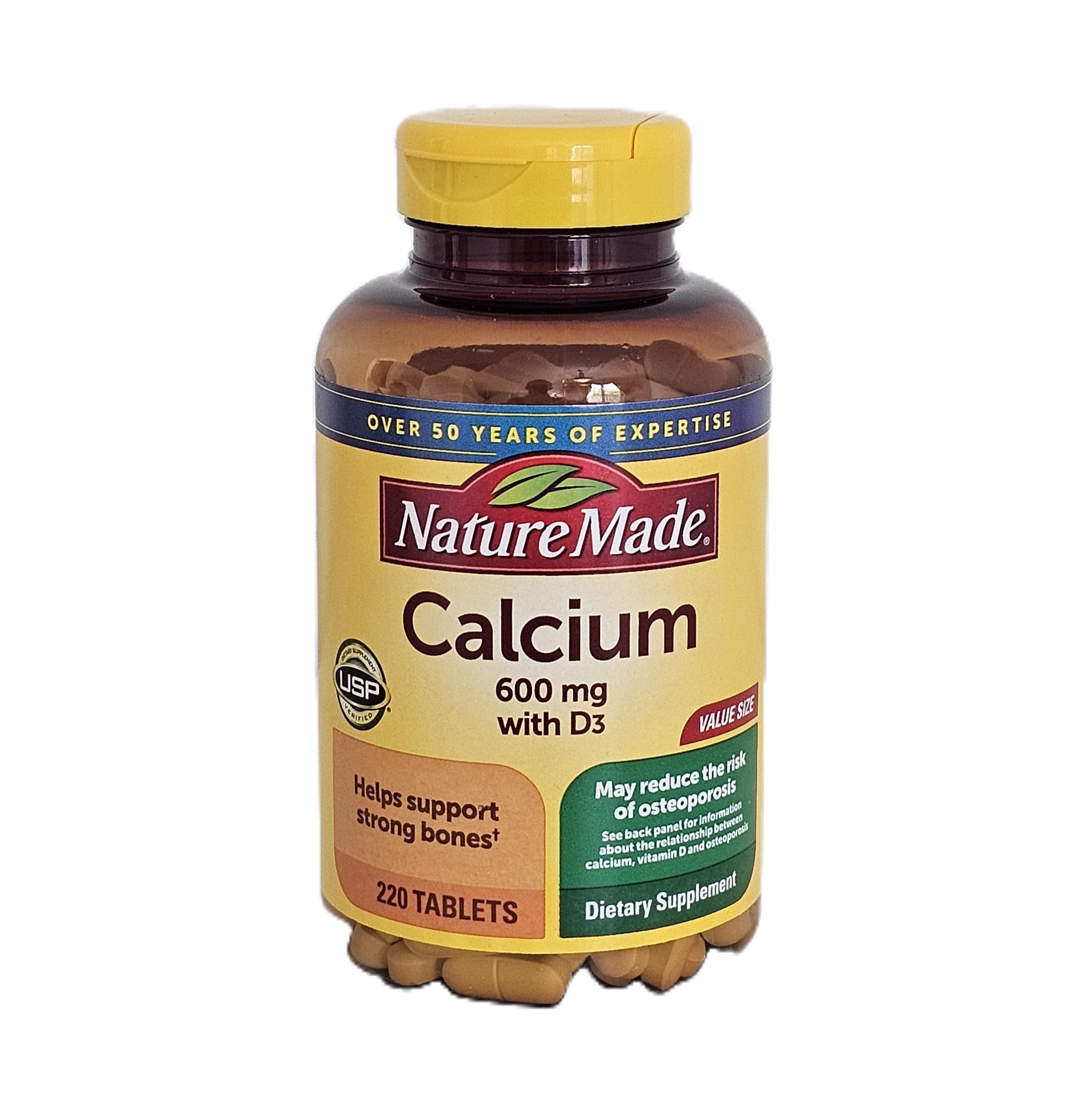 Nature Made Calcium 600 mg + Vitamin D3 220 Tablets