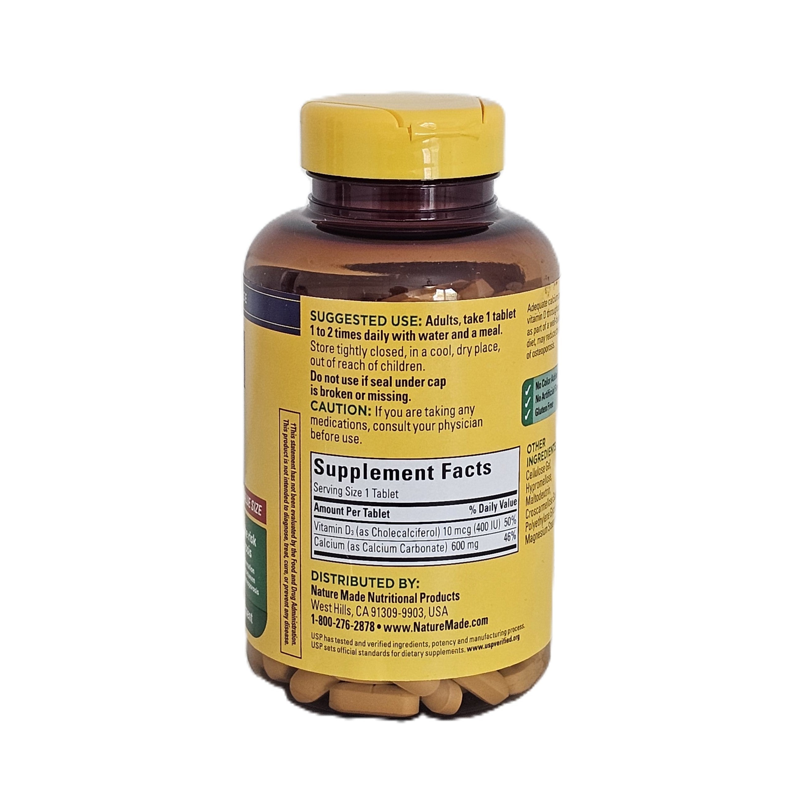 Nature Made Calcium 600 mg + Vitamin D3 220 Tablets