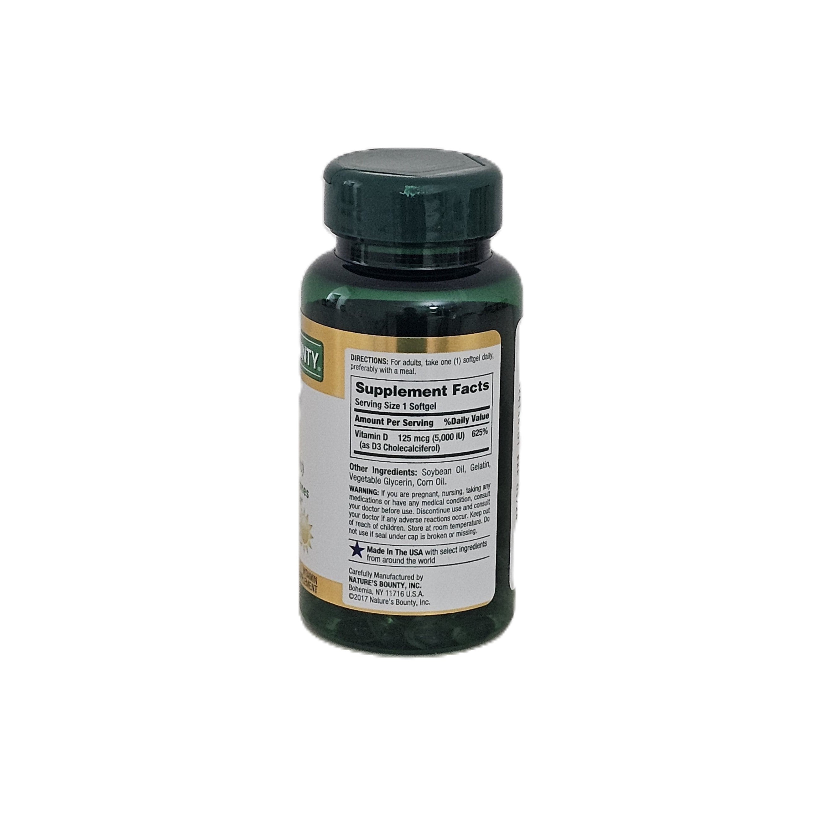 Nature's Bounty Vitamin D3 125 mcg (5000 IU) 150 Softgels