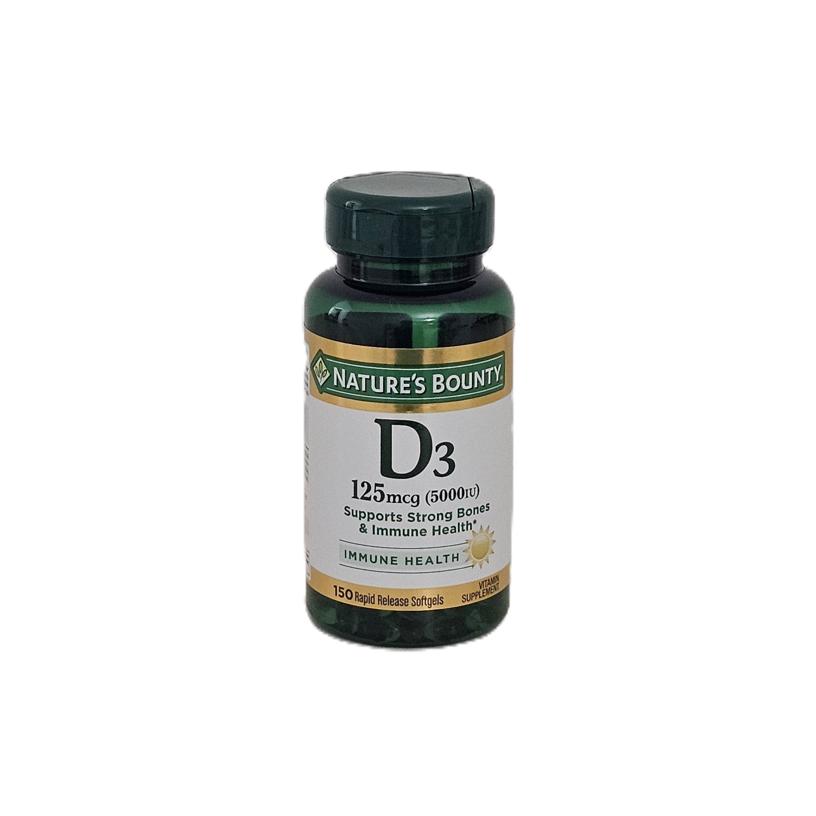 Nature's Bounty Vitamin D3 125 mcg (5000 IU) 150 Softgels