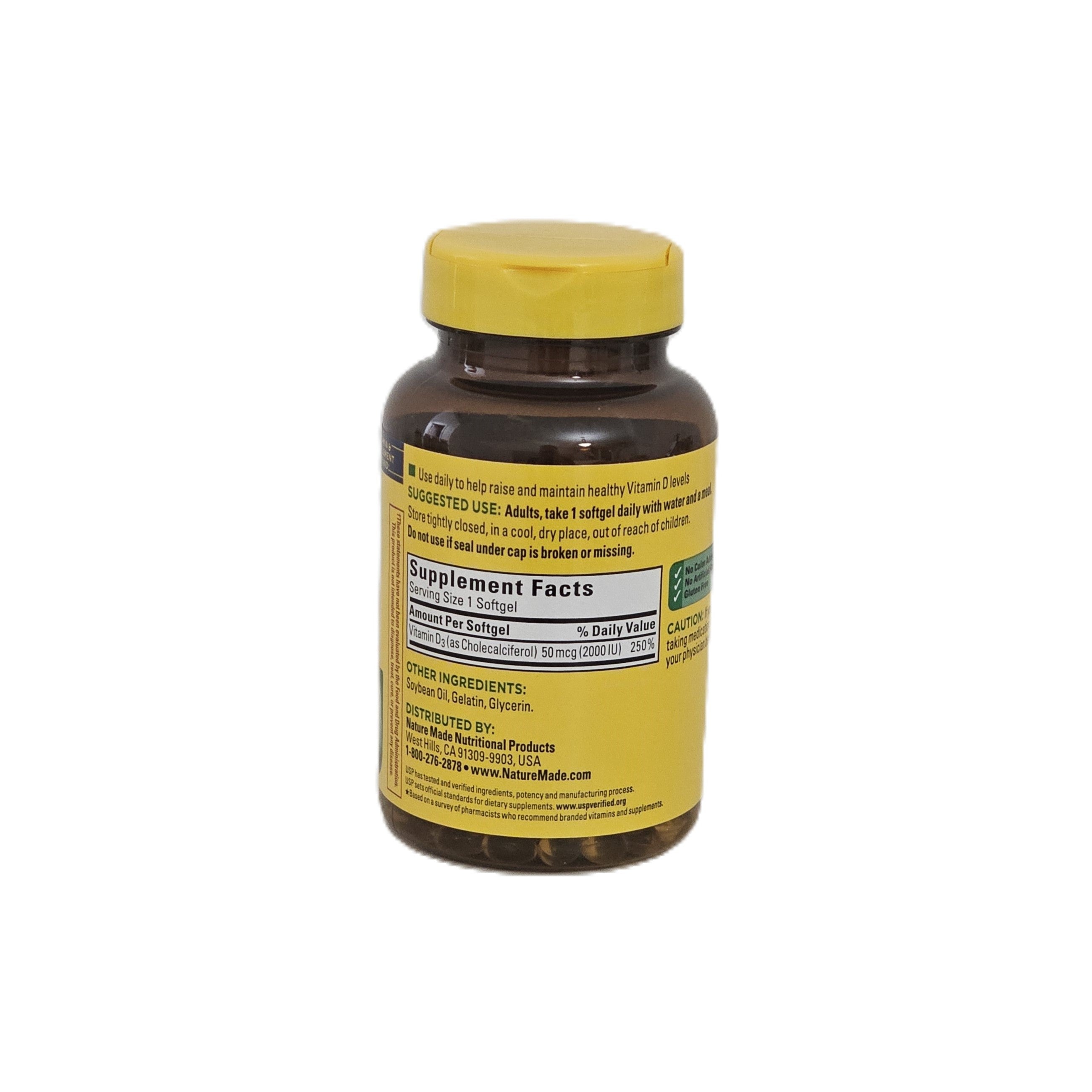 Nature Made Vitamin D3 2000 IU (50 mcg) 250 Softgels