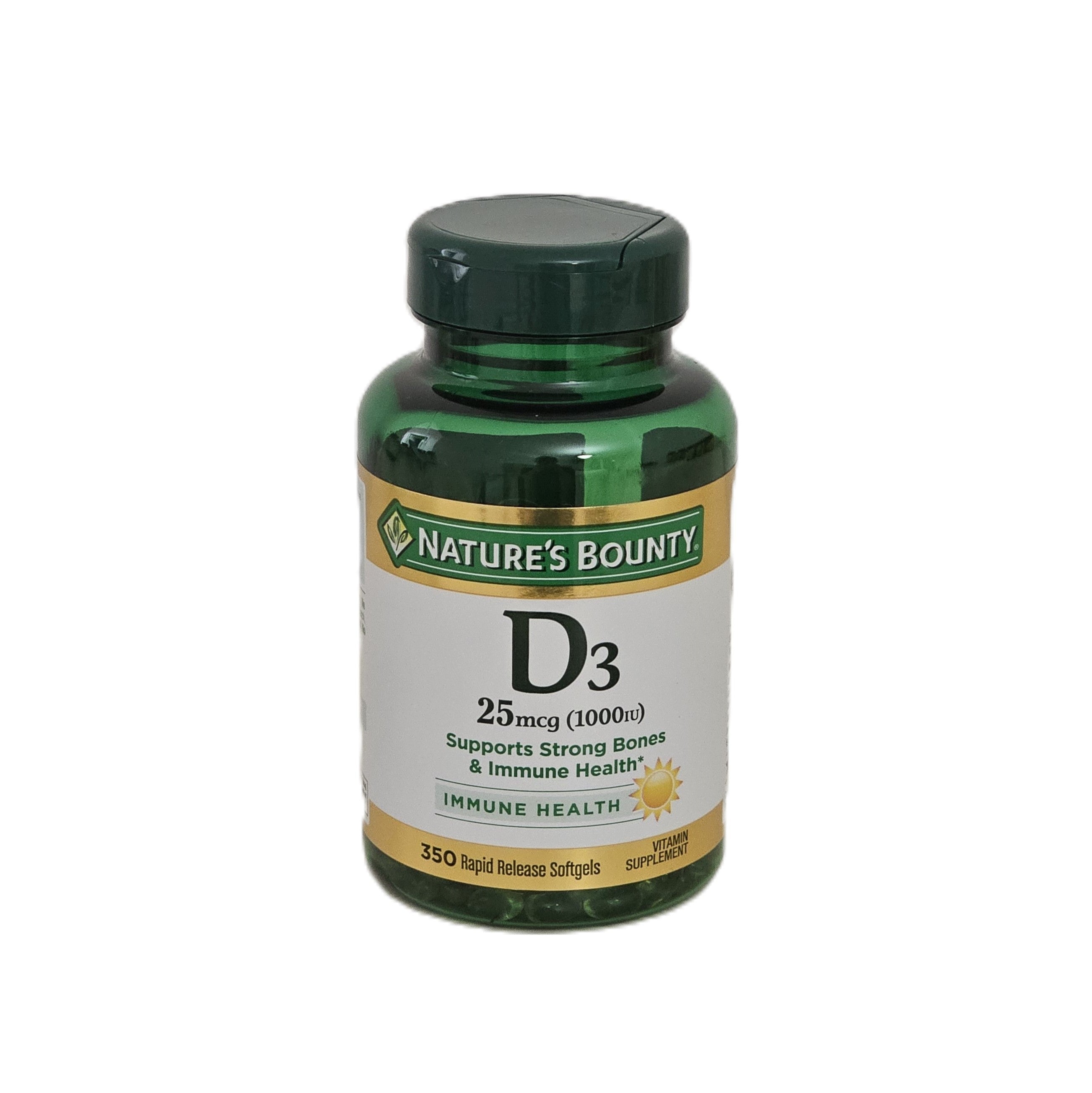 Nature's Bounty Vitamin D3 25 mcg (1000 IU) 350 Softgels