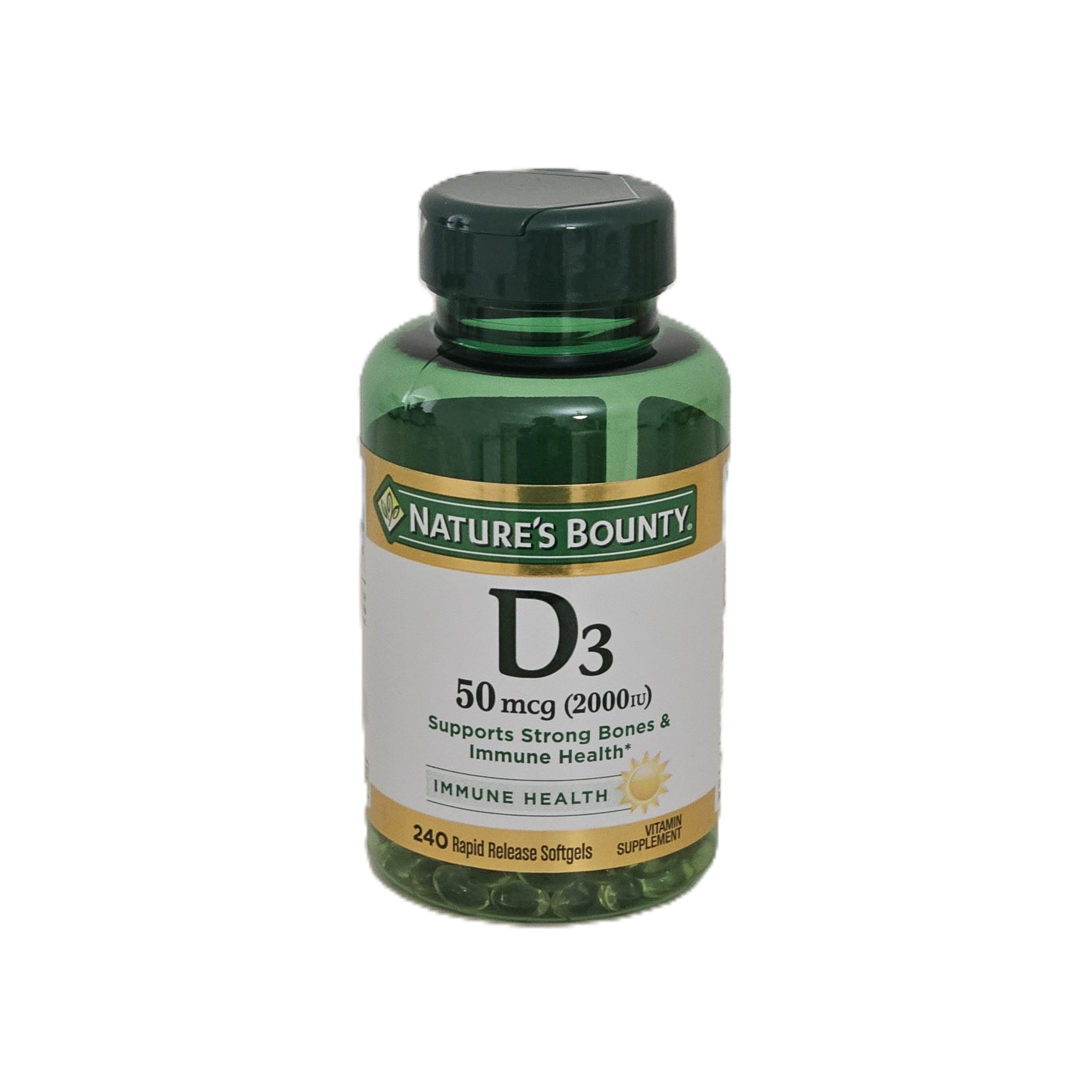 Nature's Bounty Vitamin D3 50 mcg (2000 IU) 240 Softgels