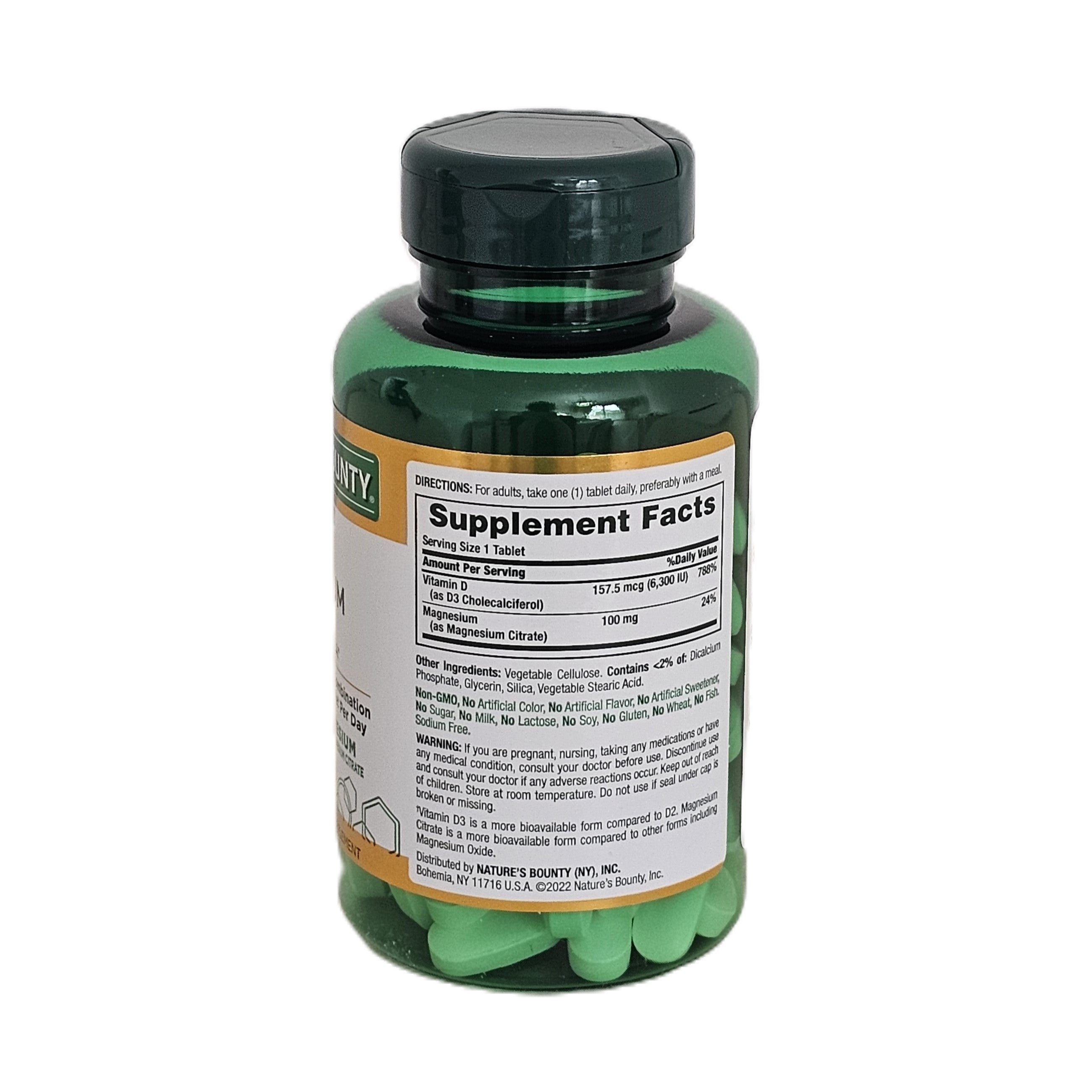 Nature's Bounty Advanced Vitamin D3 + Magnesium Citrate 90 Tablets