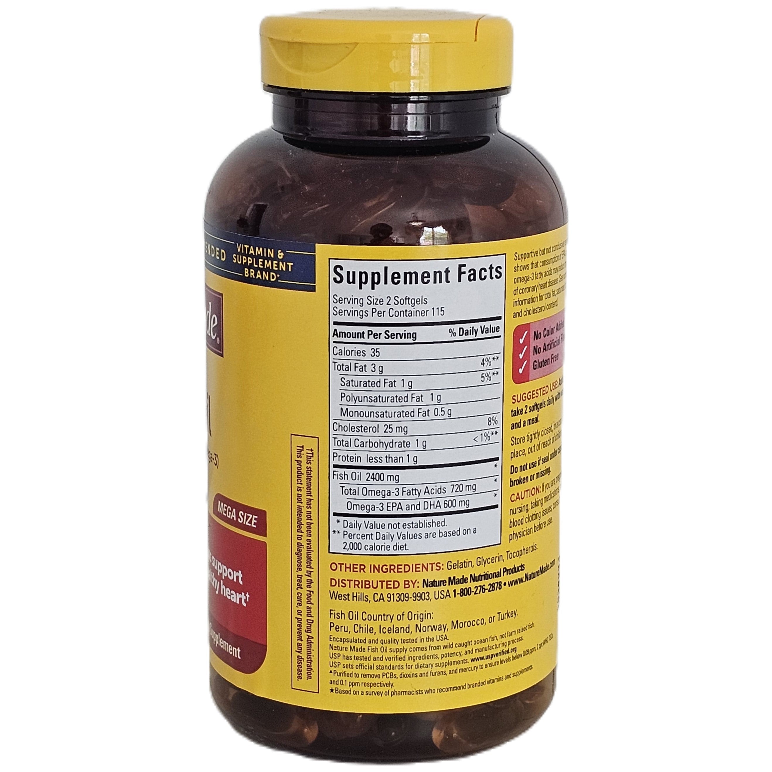 Nature Made Fish Oil 1200 mg (360 mg Omega-3) 230 Softgels