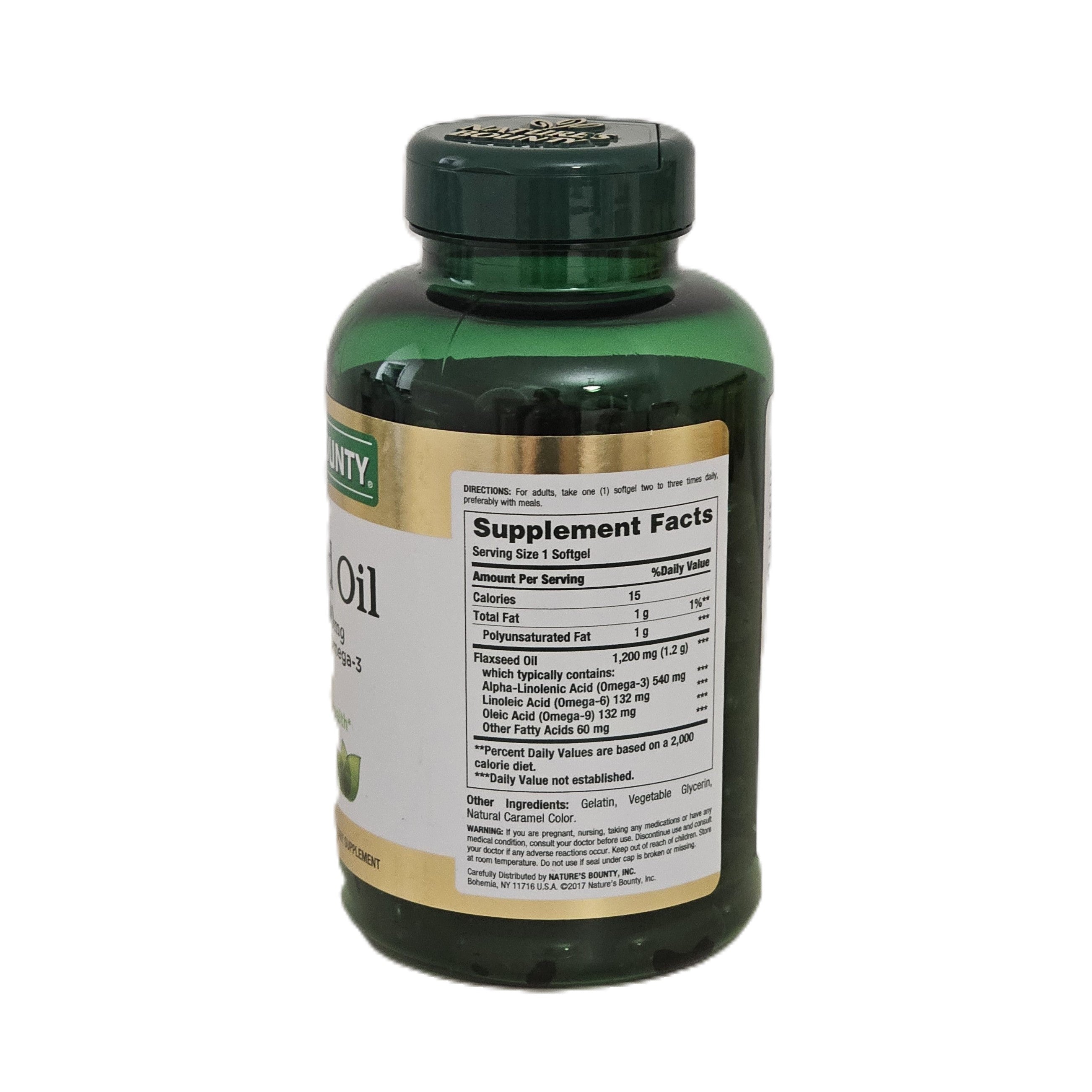 Nature's Bounty Flaxseed Oil 1200 mg (540 mg Omega-3) 125 Softgels