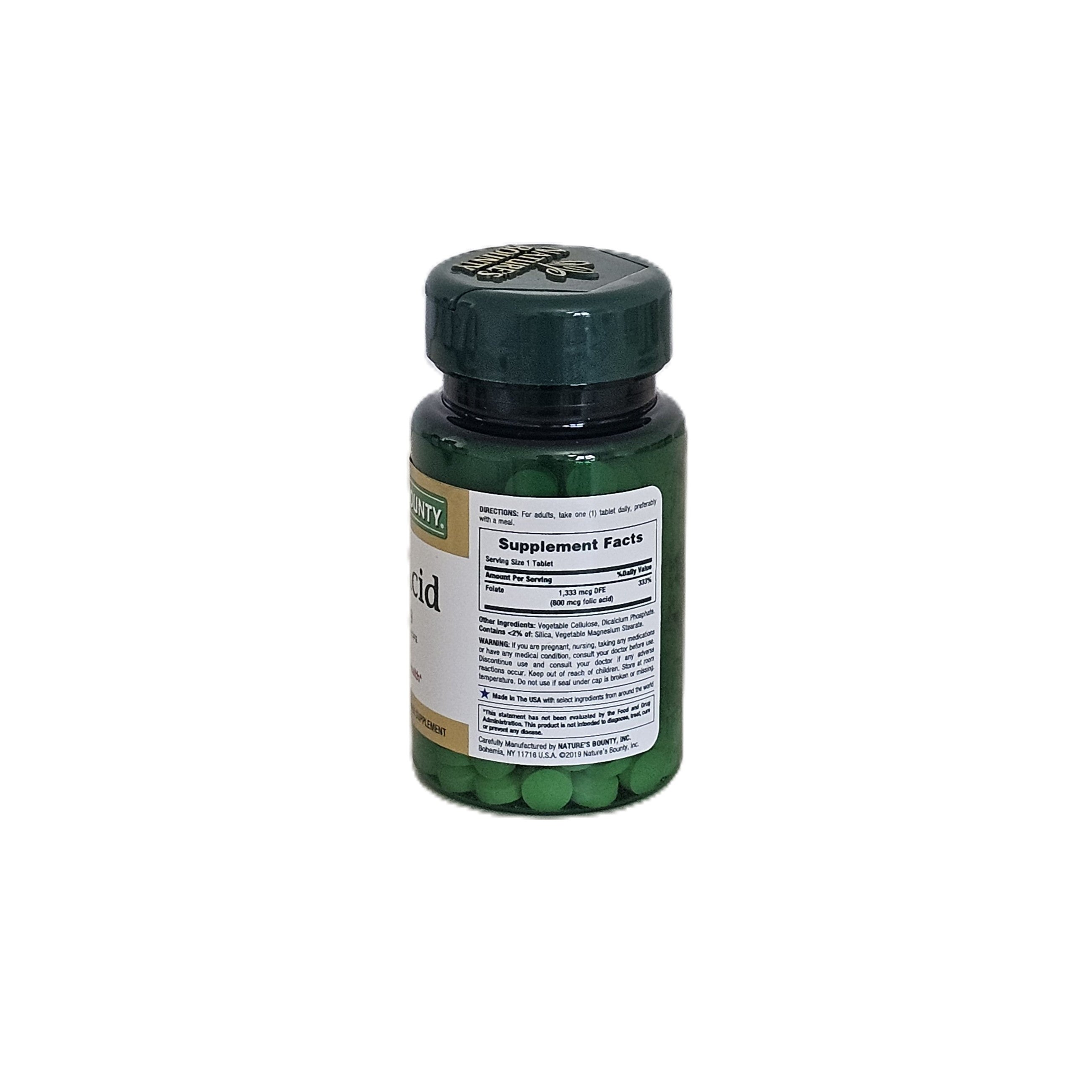 Nature's Bounty Folic Acid 800 mcg 250 Tablets
