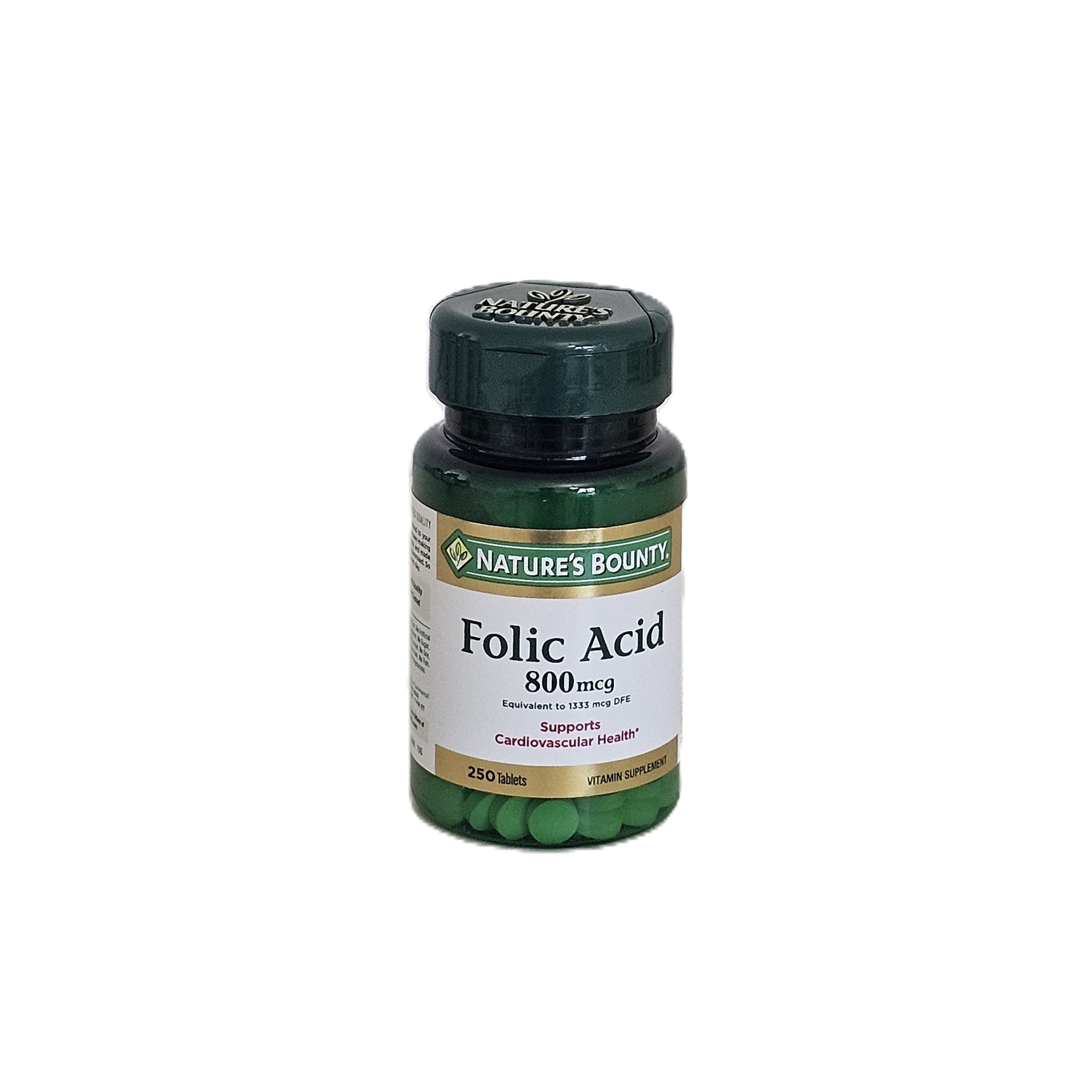 Nature's Bounty Folic Acid 800 mcg 250 Tablets
