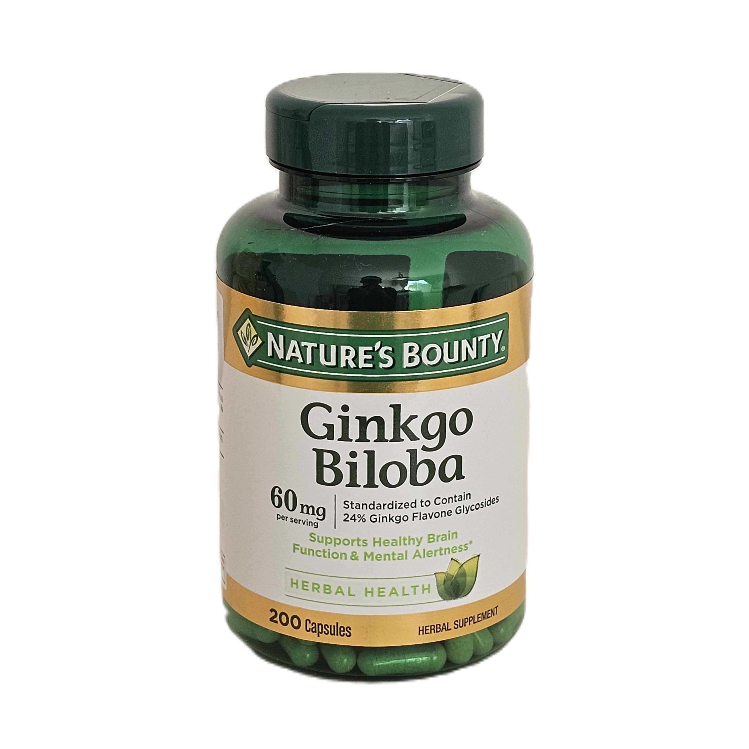Nature's Bounty Ginkgo Biloba 60 mg 200 Capsules