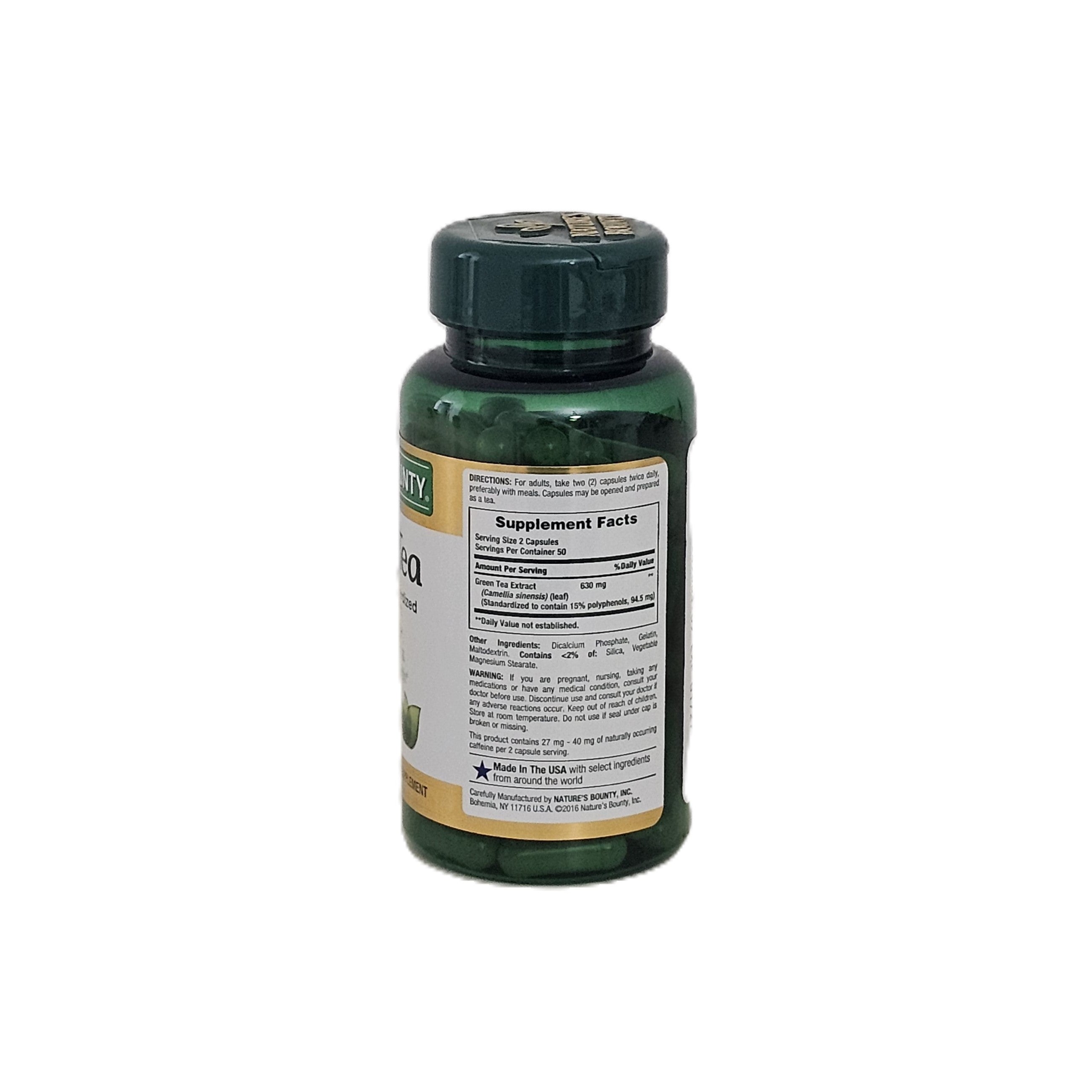 Nature's Bounty Green Tea 315 mg 100 Capsules