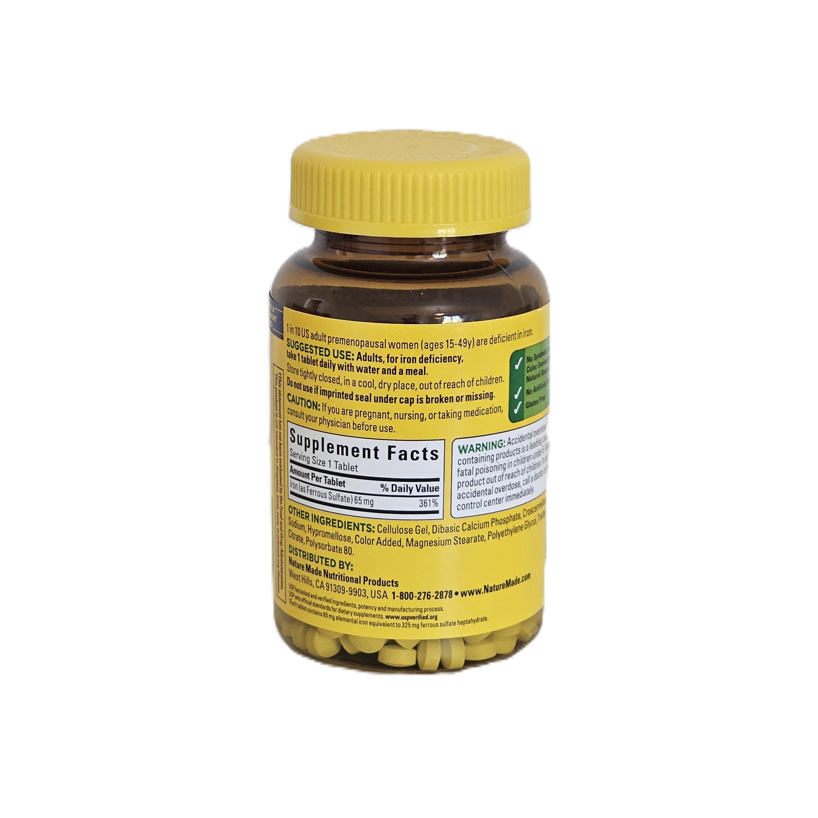 Nature Made Iron 65 mg 365 Tablets
