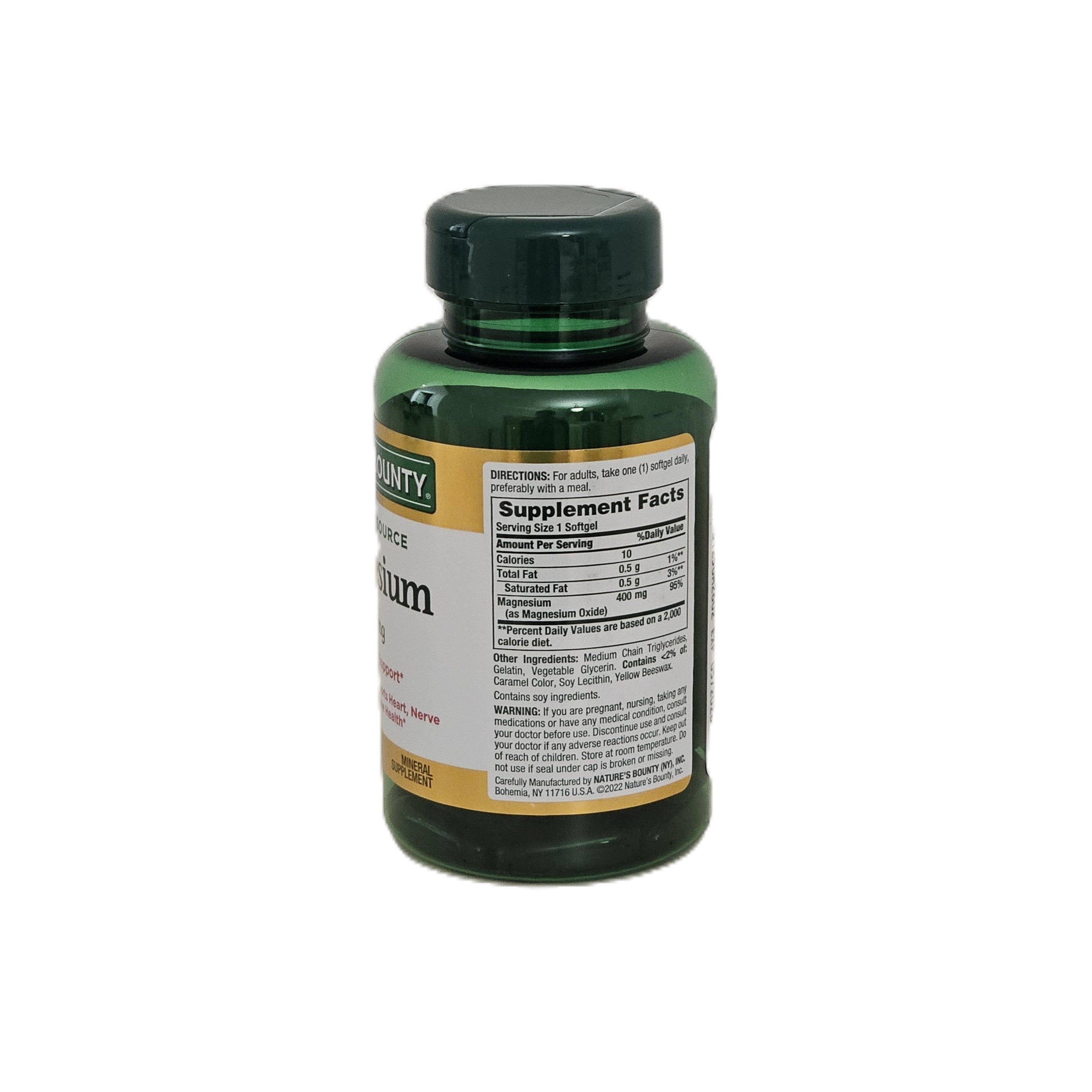 Nature's Bounty Magnesium 400 mg 75 Softgels