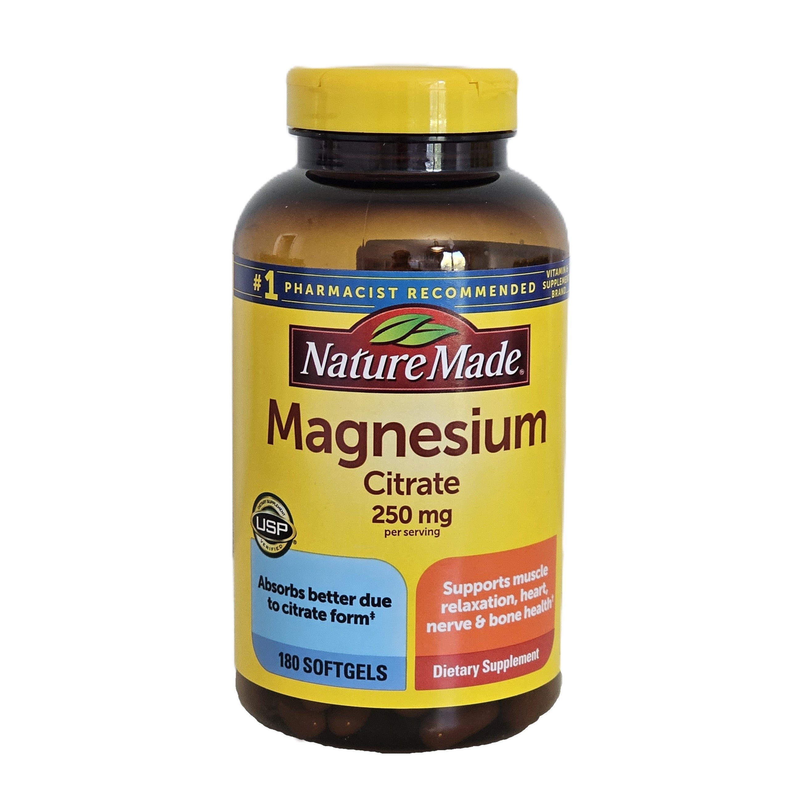 Nature Made Magnesium Citrate 250 mg 180 Softgels