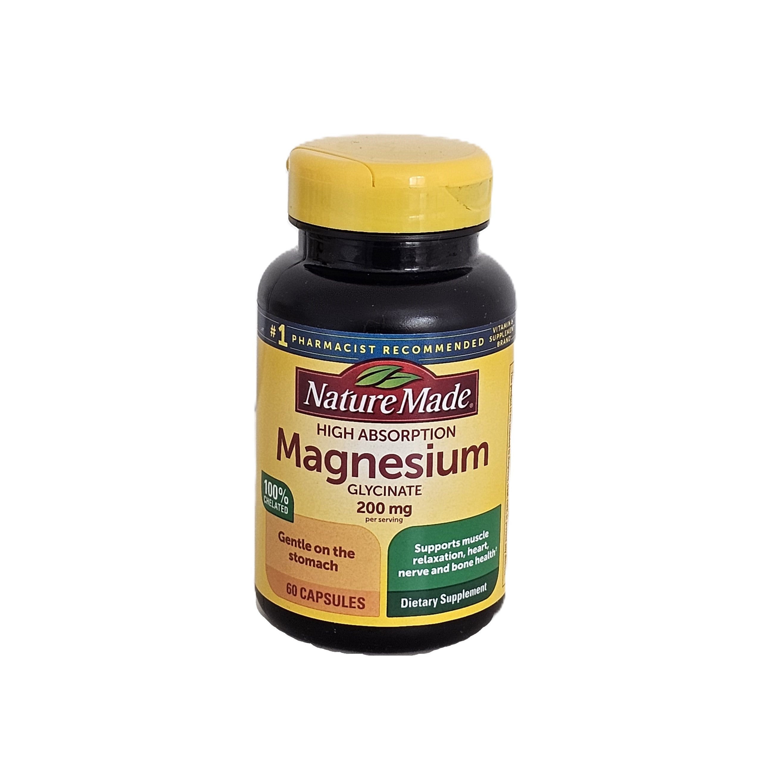Nature Made Magnesium Glycinate 200 mg High Absorption 60 Capsules