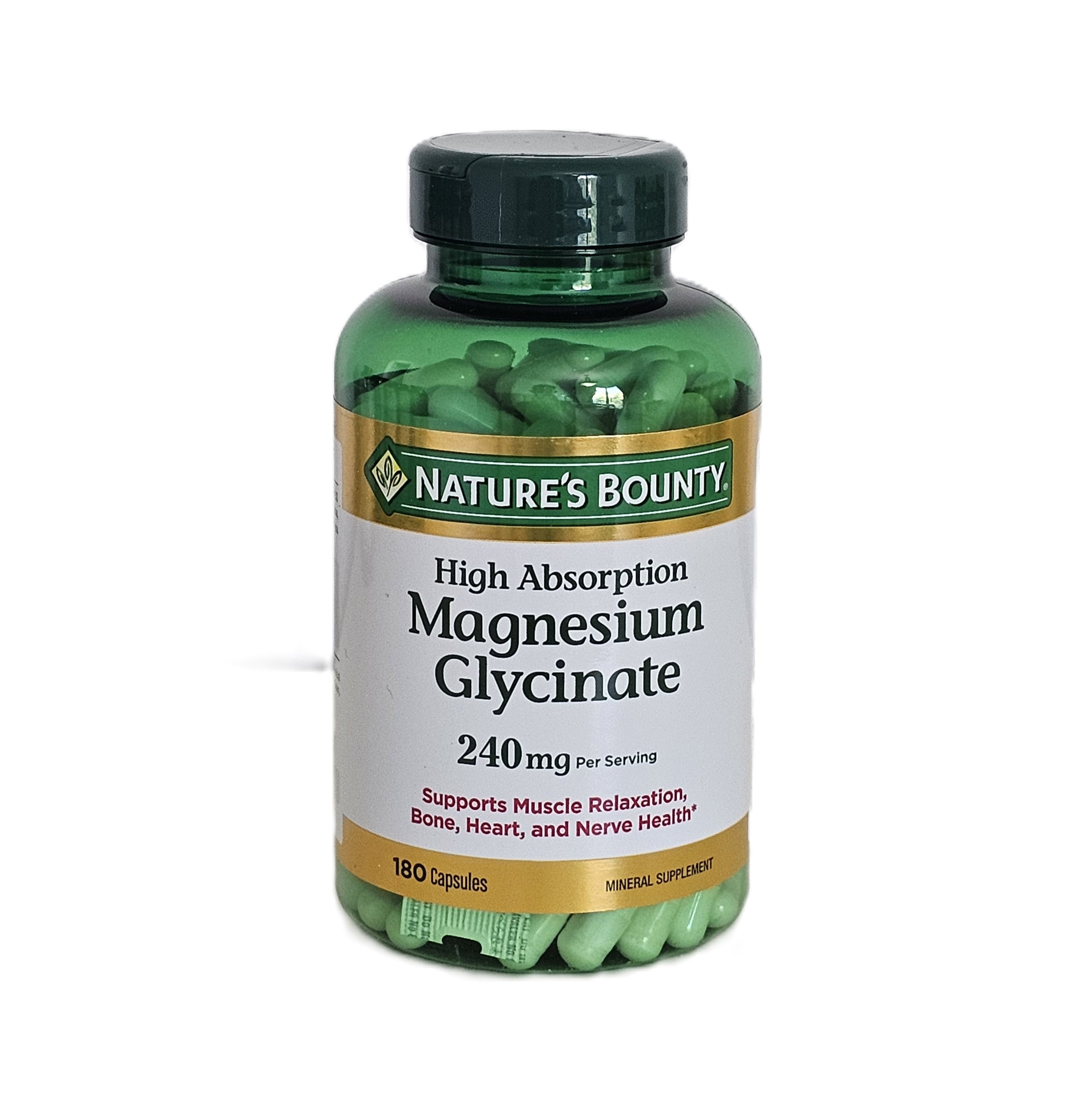 Nature's Bounty Magnesium Glycinate 240 mg 180 Capsules