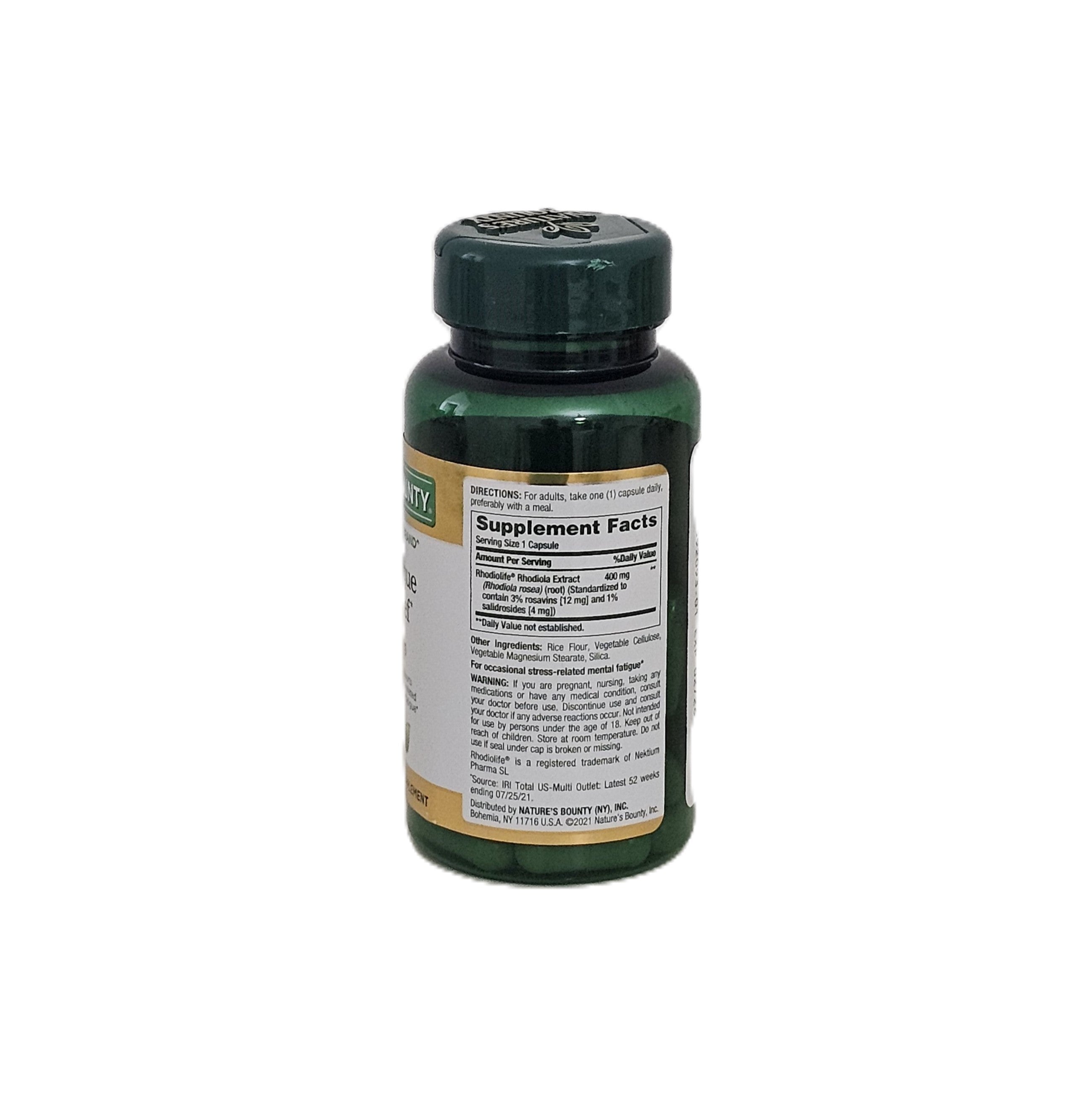 Nature's Bounty Mental Fatigue & Stress Relief Rhodiola 400 mg 30 Capsules