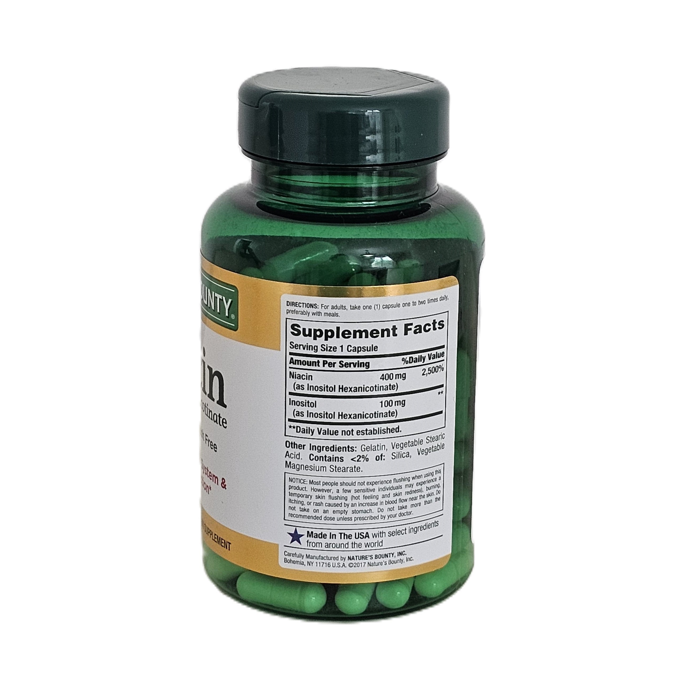 Nature's Bounty Niacin Inositol Hexanicotinate 500 mg 120 Capsules