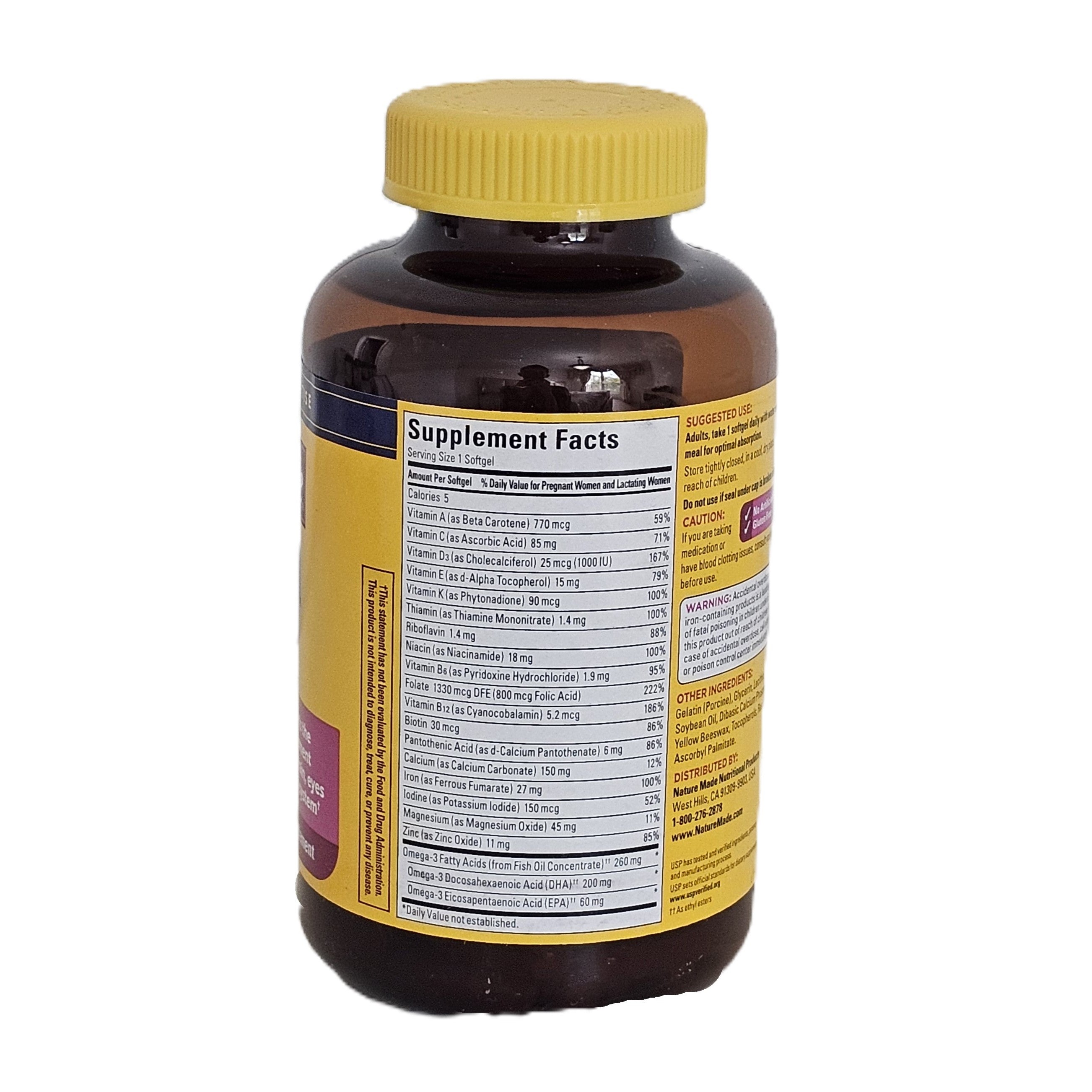 Nature Made Prenatal Folic Acid + DHA Multivitamin 150 Softgels