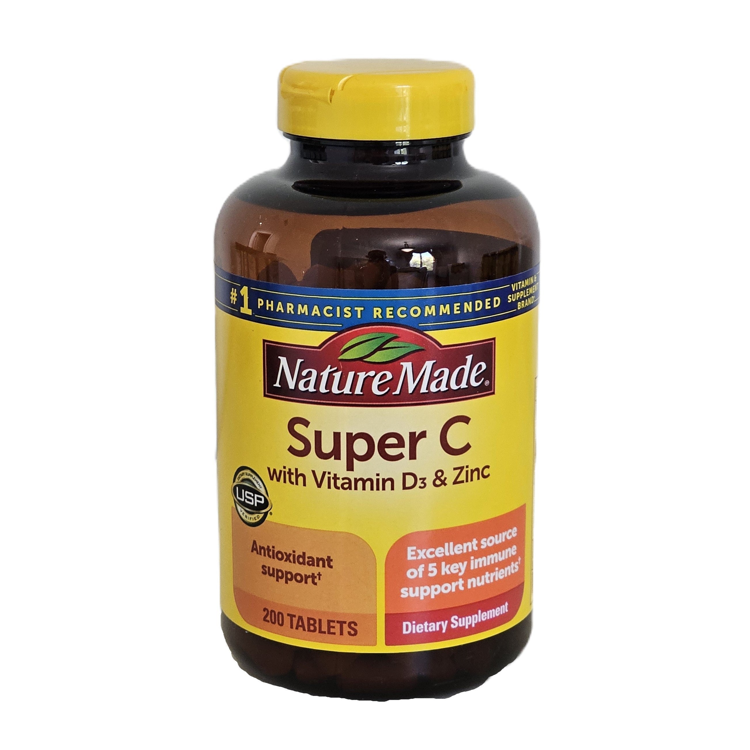 Nature Made Super Vitamin C + Vitamin D3 & Zinc 200 Tablets