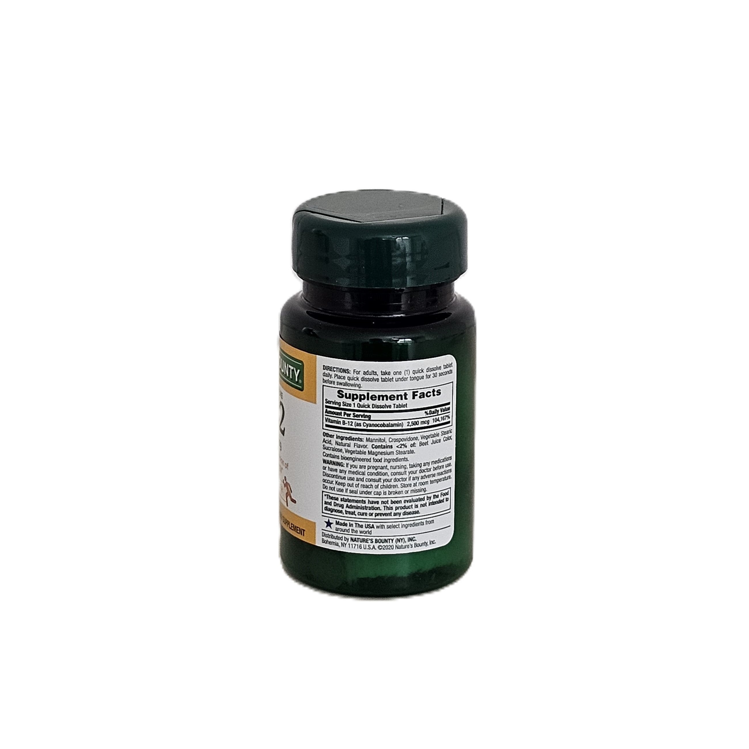Nature's Bounty Vitamin B12 2500 mcg 75 Quick Dissolve Tablets