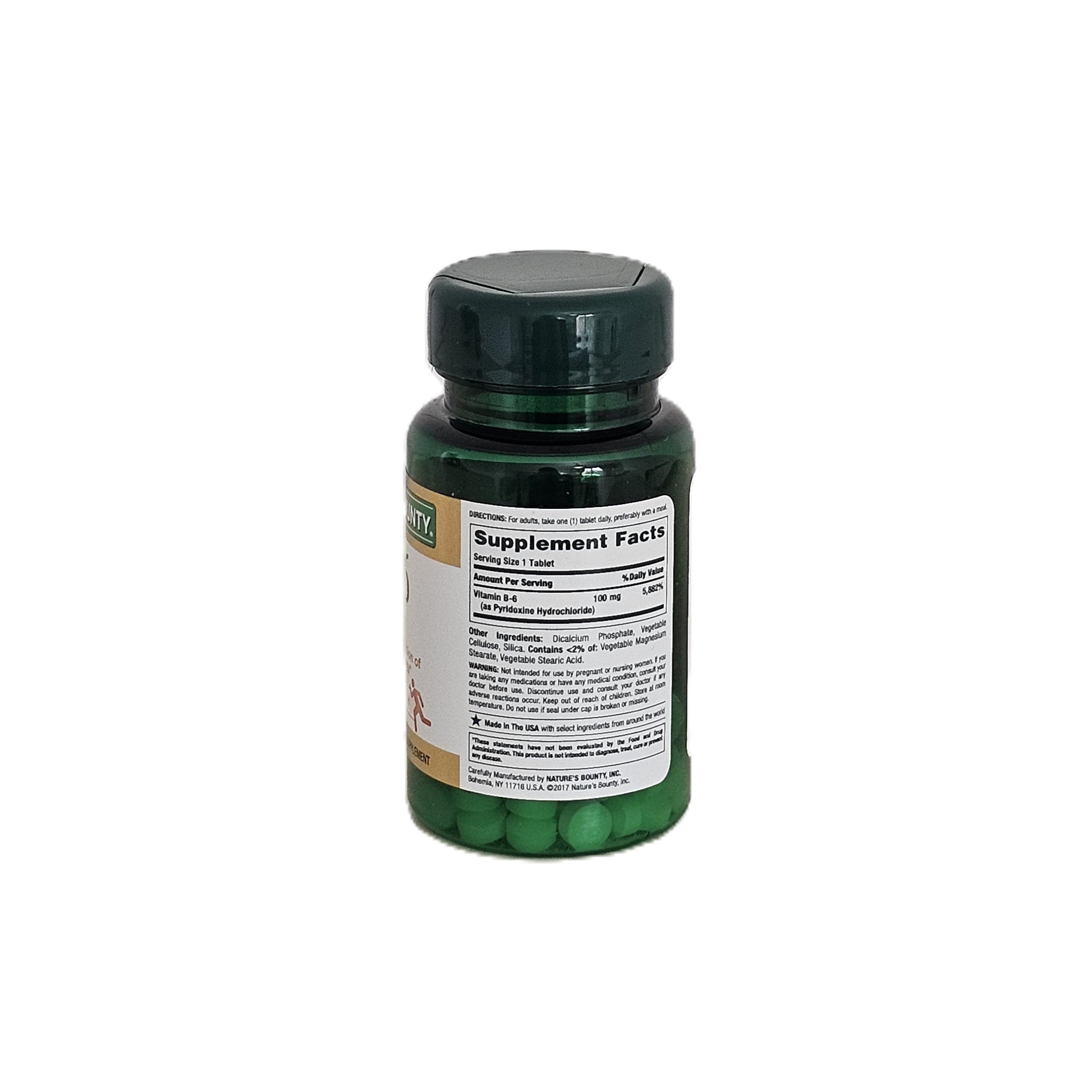 Nature's Bounty Vitamin B6 100 mg 100 Tablets