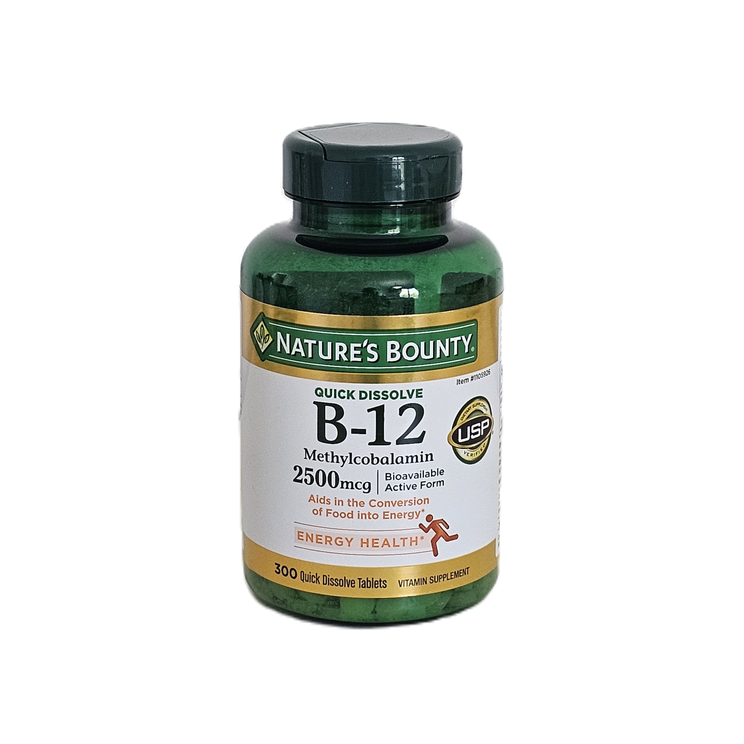 Nature's Bounty Vitamin B12 2500 mcg 300 Quick Dissolve Tablets