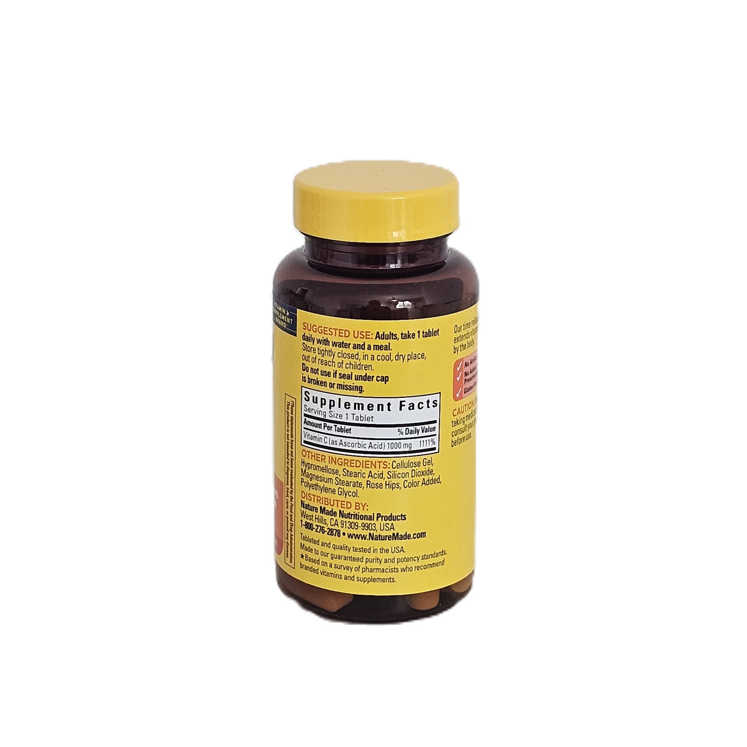 Nature Made Vitamin C 1000 mg + Rose Hips Time Release 60 Tablets