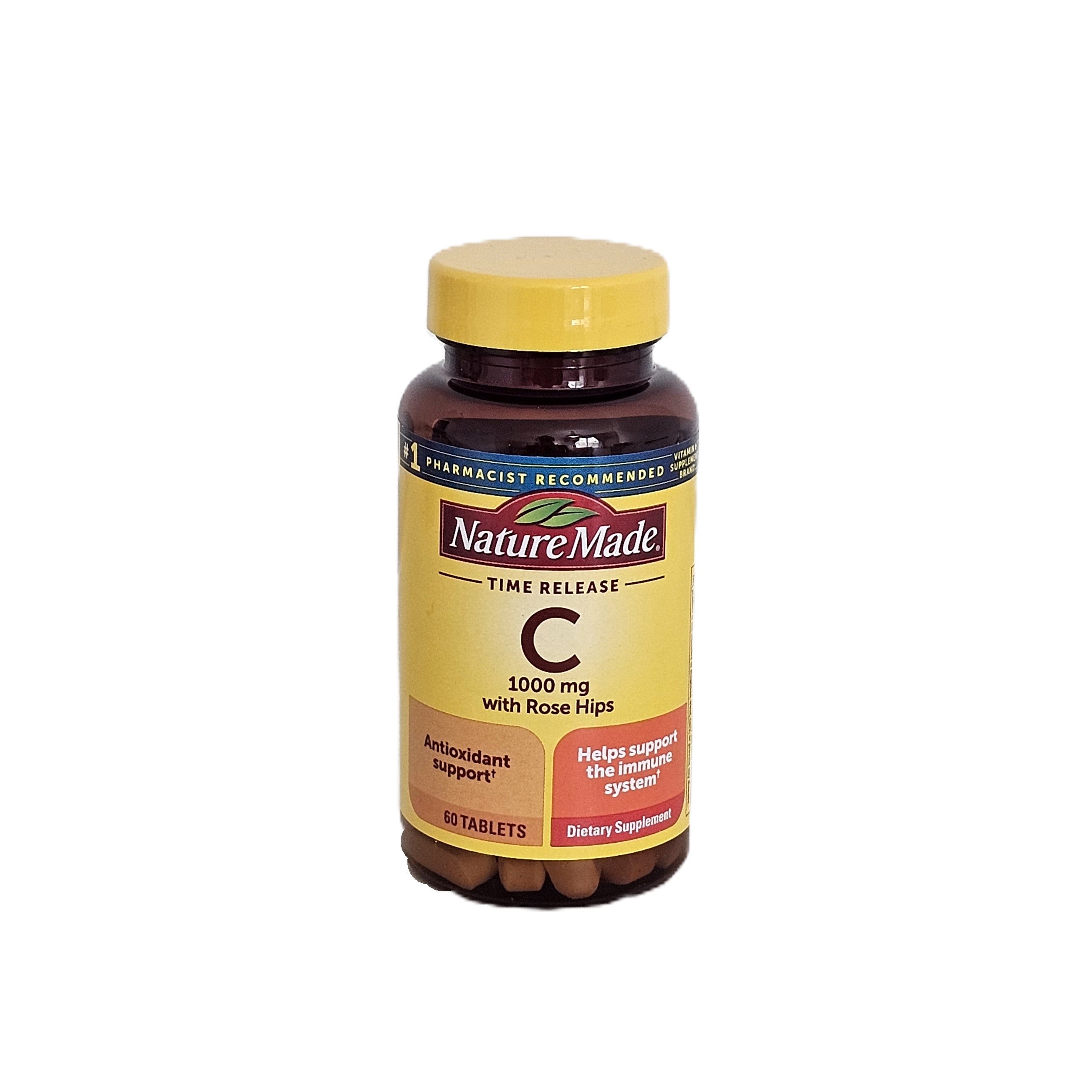 Nature Made Vitamin C 1000 mg + Rose Hips Time Release 60 Tablets
