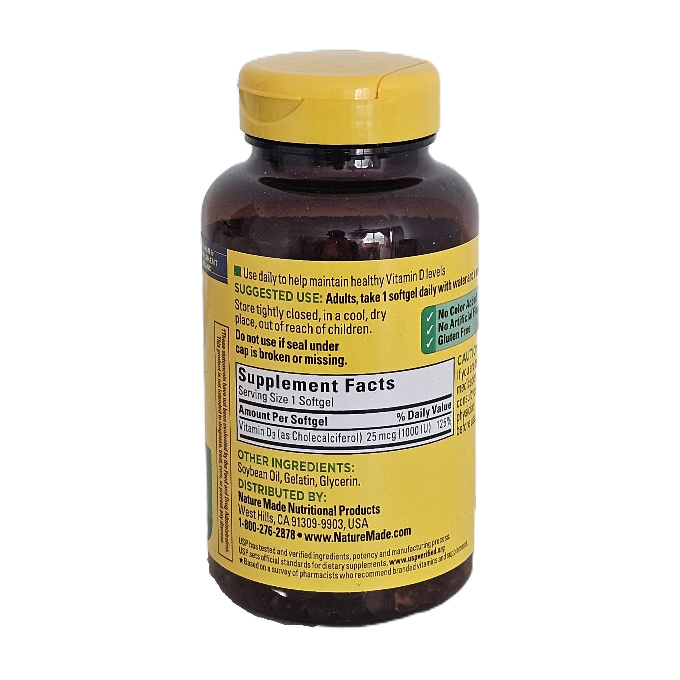 Nature Made Vitamin D3 1000 IU (25 mcg) 650 Softgels