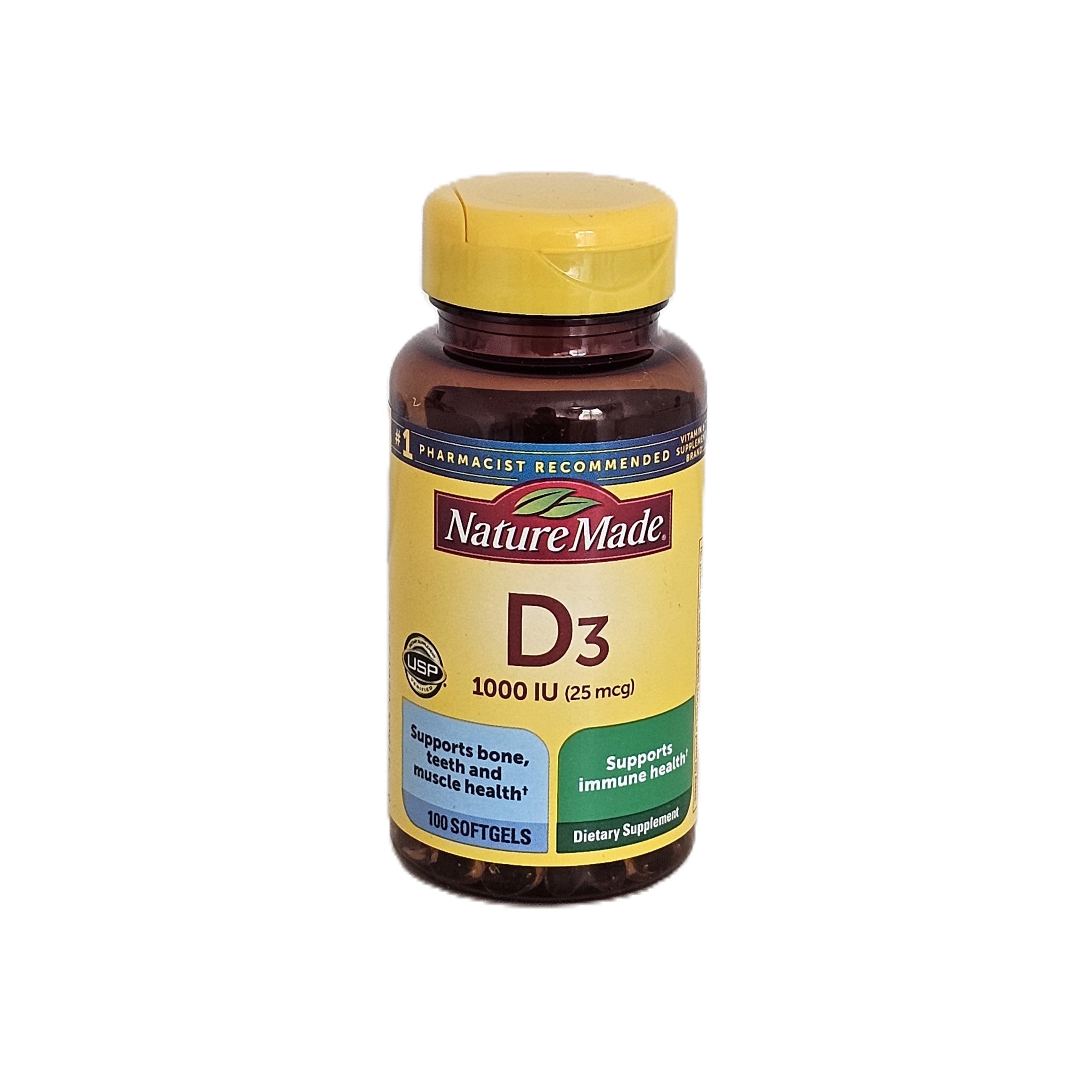 Nature Made Vitamin D3 1000 IU (25 mcg) 100 Softgels
