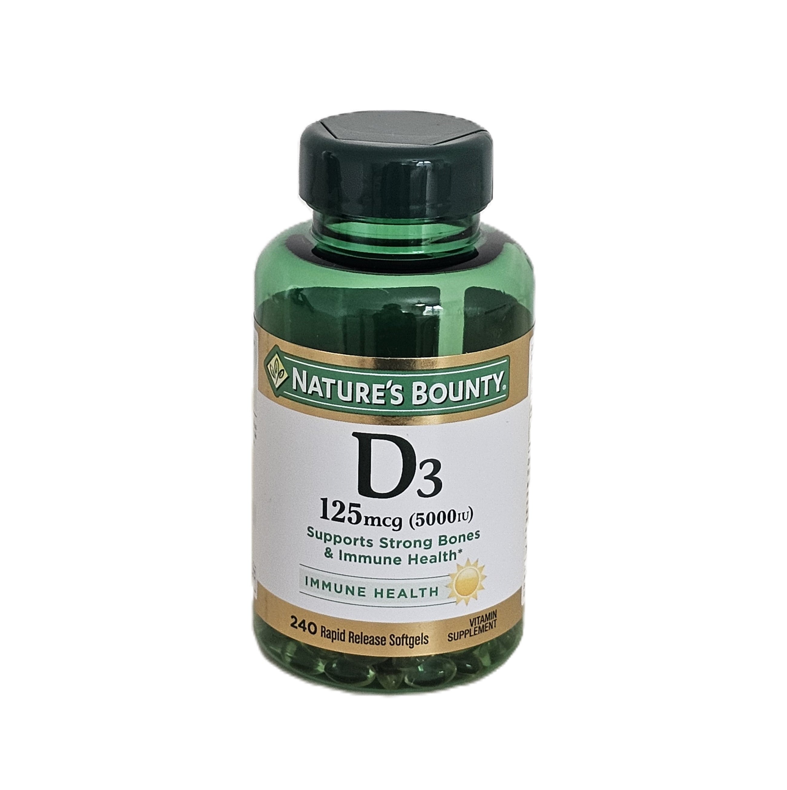Nature's Bounty Vitamin D3 125 mcg (5000 IU) 240 Softgels