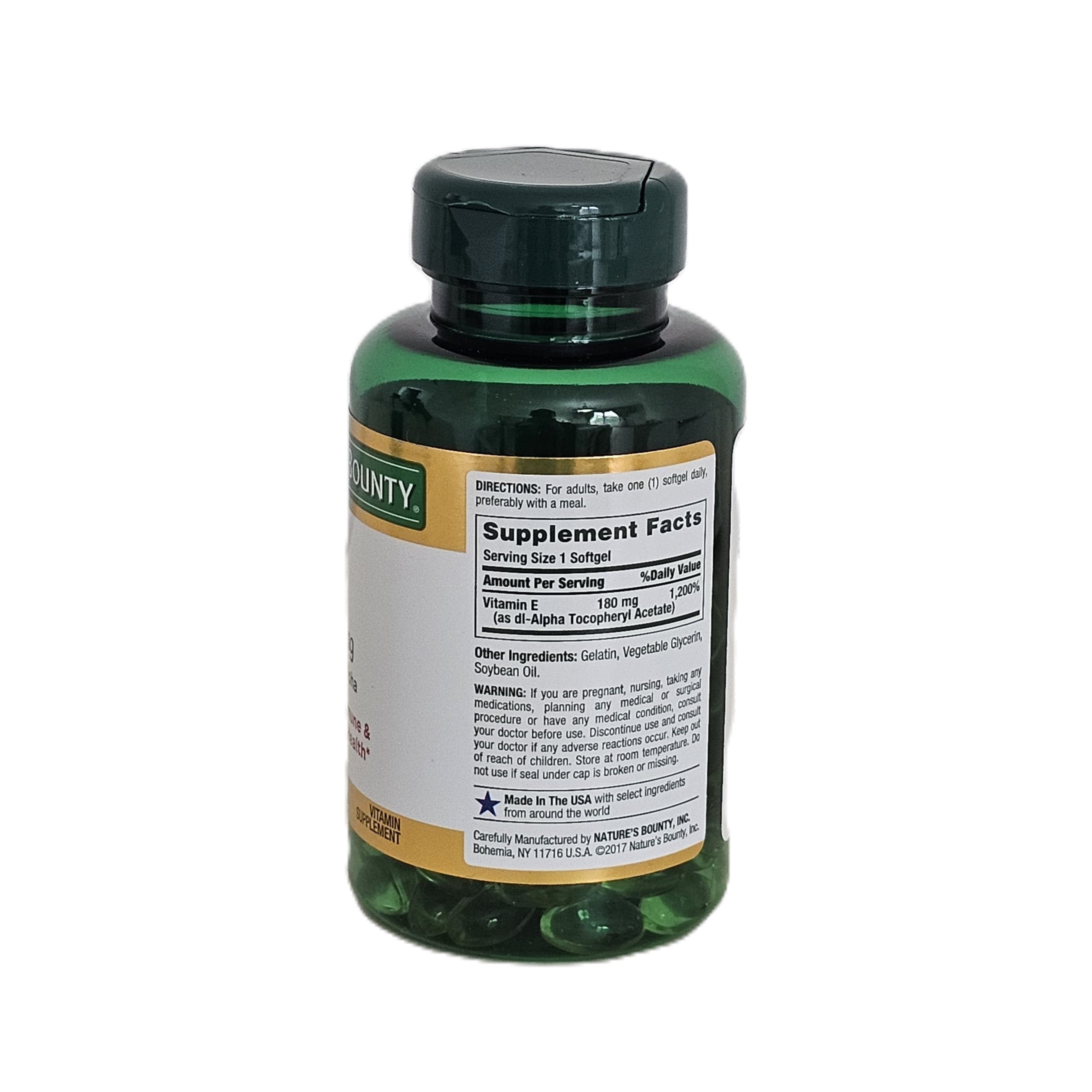 Nature's Bounty Vitamin E 180 mg Pure dl-Alpha 120 Softgels
